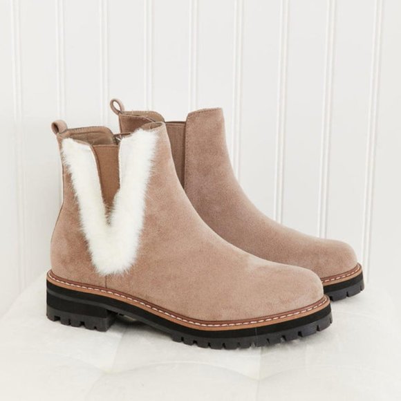 WeeBoo Warmer Days Faux Fur Trim Chelsea Booties - Picture 2 of 11